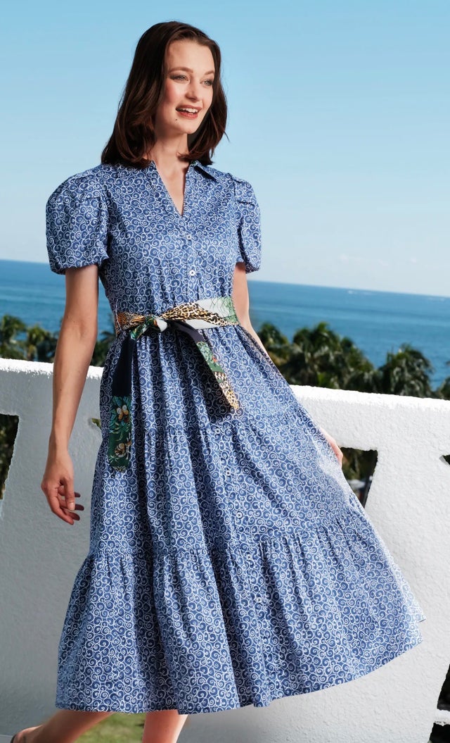 knee length dresses for ladies Explore More Collection - V-Neck Long Sleeve Tie Waist Midi Dress main image 0
