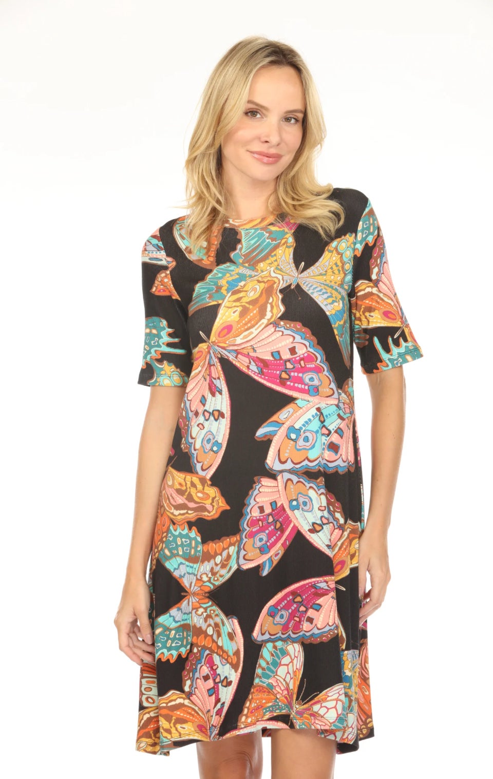 JOHNNY WAS T30425-E Swing Dress-Ofelia Black (S) JOHNNY WAS T30425-E Swing Dress-Ofelia Black (S)